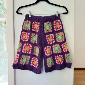 NWT Free People Flook Long Crochet Knit Shorts Medium